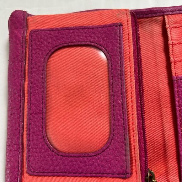 Fossil Emma Trifold Pink Leather Wallet - Picture 8 of 14